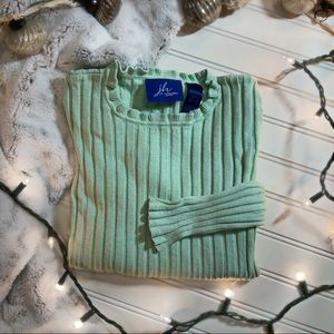 Mint Green Rib Knit Sweater